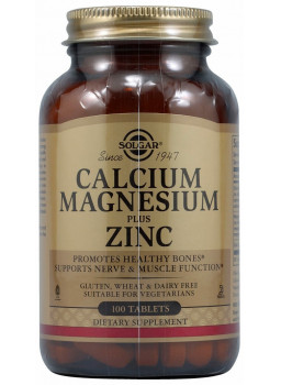 Solgar Calcium Magnesium plus Zinc 333/133/5 mg.