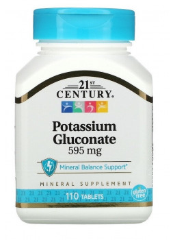 21st Century  Potassium Gluconate 595 мг. 