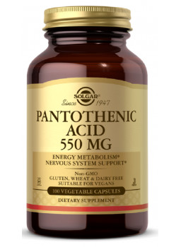 Solgar Pantothenic Acid 550 mg. 